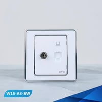 فيش منفذ كمبيوتر و دش أبيض وفضي