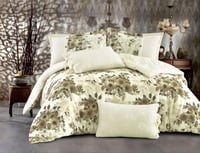 مفرش أثينا مخمل رملي برسومات الزهور