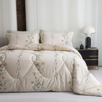 مفرش سمرلاند قطن 100% مفرد و نص برسومات الزهور كري...