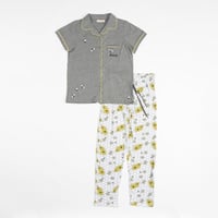 طقم بيجامة نسائية صيفية رصاصي