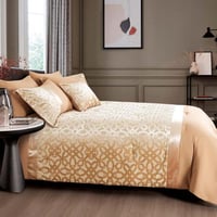 مفرش كايرو صيفي مفرد و نص جاكارد فاخر بيج عدد القط...