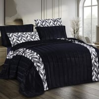 طقم بطانية أميرة مزدوج فرو كحلي عدد القطع 6