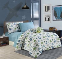 مفرش أطفال هوب شتوي أبيض تركواز متعدد الألوان عدد...