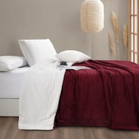 بطانية فاليريو فرو شتوي مزدوج عنابي مقاس 230x200 س...