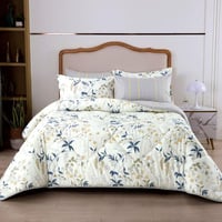 مفرش سمر لاند صيفي مفرد و نص برسومات الزهور كريمي...