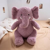 لعبة أطفال علي شكل فيل فرو ناعم بلون بنفسجي