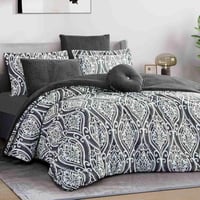 مفرش أيسا شتوي مزدوج جاكارد رصاصي عدد القطع 7