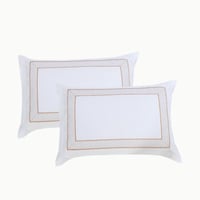 مفرش تانجير صيفي مزدوج أبيض وجملي مطرز عدد القطع 9