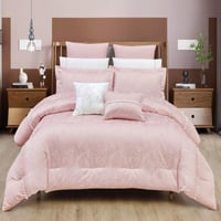 مفرش سوكاتش صيفي مزدوج وردي فاخر جاكارد عدد القطع...