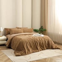 مفرش ستارز شتوي فاخر مزدوج مخمل و فرو بني عدد القط...