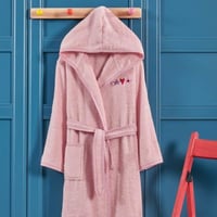 روب إستحمام أطفال بناتي نداف قطن تركي فاخر وردي بر...