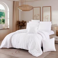 مفرش جلامور صيفي مزدوج فاخر أبيض عدد القطع 9