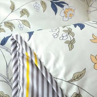 مفرش سمرلاند قطن 100% مزدوج برسومات الزهور كريمي و...