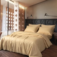 مفرش فندقي نمط هندسي يوناني مزدوج قطن بيج 500 غرزة...