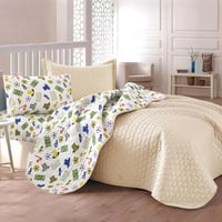 مفرش امري أطفال صيفي مضغوط مفرد ونص بيج فاتح عدد ا...