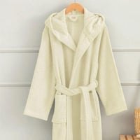 روب إستحمام بيرويا بقبعة مفرد كريمي