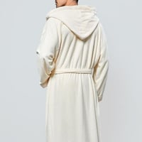 روب استحمام ريفي طراز فندقي مفرد بقبعة اوف وايت