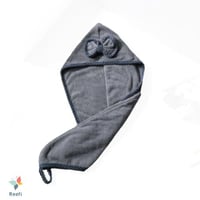 منشفة لف شعر ريفي رصاصي 68 × 25 سم