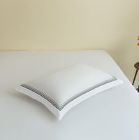 مفرش جنات قطن مزدوج أبيض ورصاصي عدد القطع 7