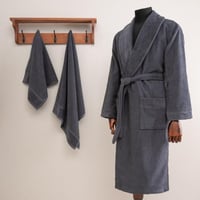 طقم روب أستحمام بارتسيا قطن تركي رصاصي عدد القطع 3