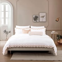 مفرش مراكش صيفي مطرز فاخر أبيض وبيج