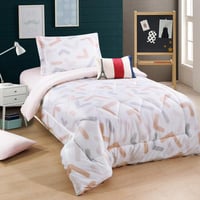 مفرش برو شتوي مفرد و نص مخمل كريمي عدد القطع 5