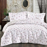 مفرش قيروان صيفي مزدوج فاخر أبيض برسومات الزهور عد...