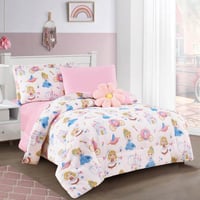 مفرش هوبي أطفال مفرد ونص شتوي فاخر مخمل أبيض وردي...