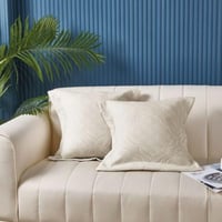 غطاء خدادية ماتيا قطن جاكارد كريمي مقاس 45*45 سم ع...