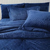 مفرش نارنج شتوي فاخر مفرد ونص مخمل محفور أزرق عدد...