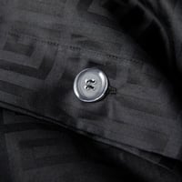 مفرش فندقي نمط هندسي يوناني مزدوج قطن أسود 500 غرز...