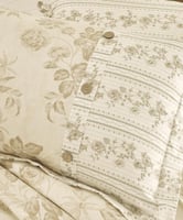 مفرش إنسجام صيفي قطن بيج برسومات الزهور