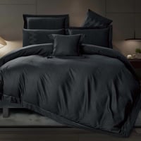 مفرش بابو صيفي مزدوج قطن فاخر لون أسود 300 غرزة عد...