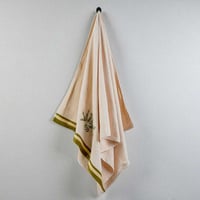 طقم منشفة قطن 100% مطرز كريمي 3 قطع