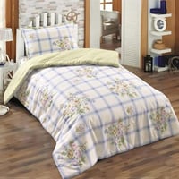 مفرش الربيع صيفي مفرد ونص فاخر أبيض تيفاني قطن برس...