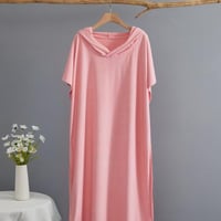 روب استحمام مفرد وردي بقبعة