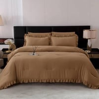 مفرش شارم صيفي مزدوج بني عدد القطع 6