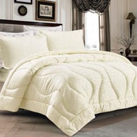 مفرش مانتي صيفي مزدوج جاكارد فاخر كريمي عدد القطع...