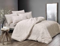 مفرش لاتينا شتوي فرو مزدوج بيج 6 قطع