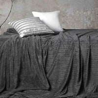 بطانية مانشستر خفيفة فرو مزدوج رصاصي غامق مقاس 260...