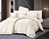 مفرش ديونس صيفي مزدوج قطن 300 غرزة كريمي عدد القطع...