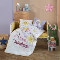 مفرش صن لاف مواليد قطن تركي كريمي عدد القطع 5