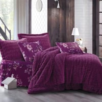 مفرش فيينا شتوي مفرد و نص فرو بنفسجي عدد القطع 4