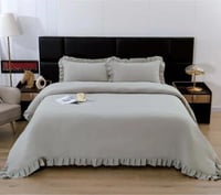 طقم غطاء لحاف شارم فائق النعومة بدون حشوة رصاصي