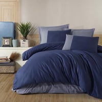 مفرش بيور صيفي مزدوج قطن تركي كحلي و رصاصي عدد الق...