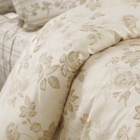 مفرش إنسجام صيفي قطن بيج برسومات الزهور