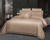 مفرش أوليف مزدوج قطن 300 غرزة بني عدد القطع 9