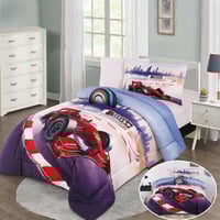 مفرش أطفال جلاكسي شتوي مفرد ونص مخمل وردي و بنفسجي...