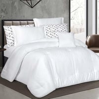 مفرش بسمة صيفي مزدوج جاكارد فاخر أبيض عدد القطع 7