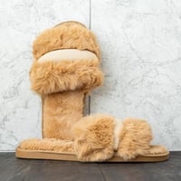 حذاء منزلي نسائي شتوي فرو بيج